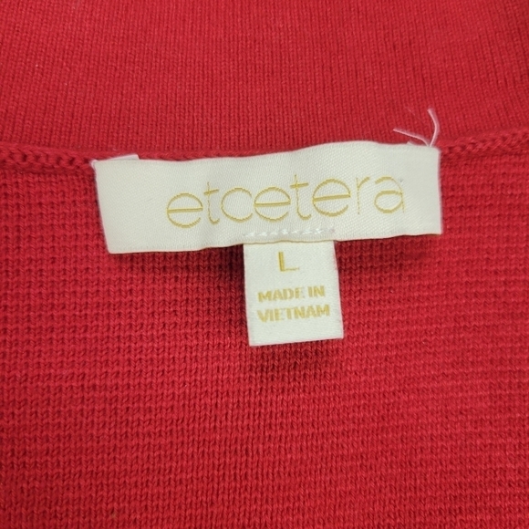 Etcetera Red Knit Sweater Jacket Blazer Size Large - Picture 3 of 9